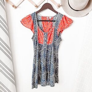 Anthropologie RicRac Floral Bohemian Blouse